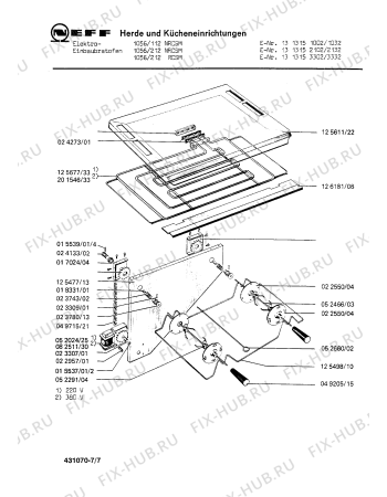 Схема №5 1313153332 1056/212RCSM с изображением Нагревательный элемент для плиты (духовки) Bosch 00023305