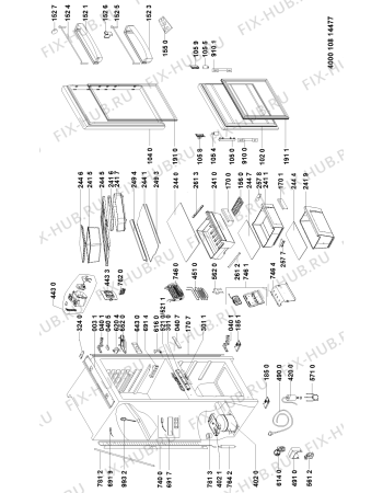 Схема №1 B 20 A1 FV C/HA с изображением Блок управления для холодильной камеры Whirlpool 481010782550