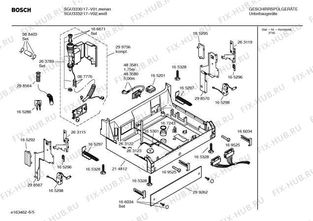 Взрыв-схема посудомоечной машины Bosch SGU3332 - Схема узла 05