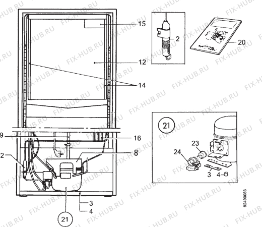 Взрыв-схема холодильника Electrolux ER3605D - Схема узла Section 4