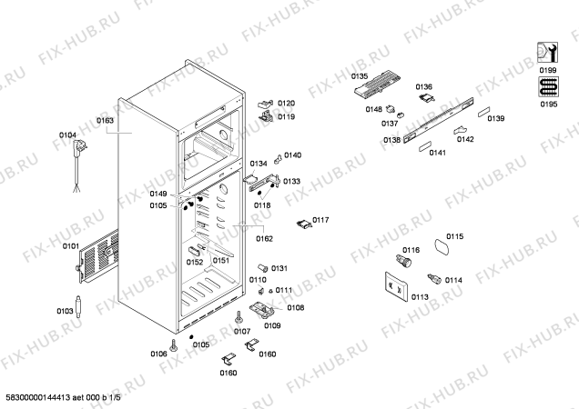 Схема №5 KD49NP73 с изображением Силовой модуль для холодильника Siemens 00645235