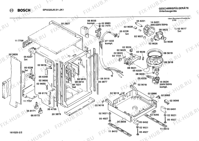 Взрыв-схема посудомоечной машины Bosch SPI5320JK - Схема узла 02