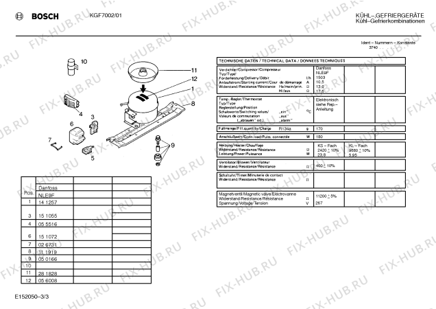 Схема №3 KGF7002 с изображением Панель для холодильника Bosch 00286850