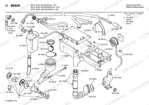 Схема №3 WFS4030DK WFS4030 с изображением Вставка для ручки для стиралки Bosch 00094495