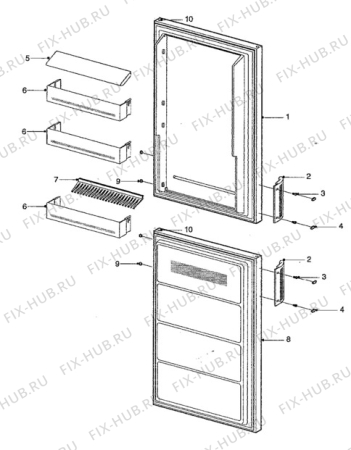 Взрыв-схема холодильника Quelle QD9-OC - Схема узла Cabinet + furniture (extra)