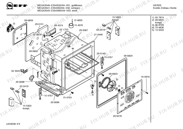 Схема №4 E3543G0 MEGA 3540 с изображением Инструкция по эксплуатации для духового шкафа Bosch 00519821