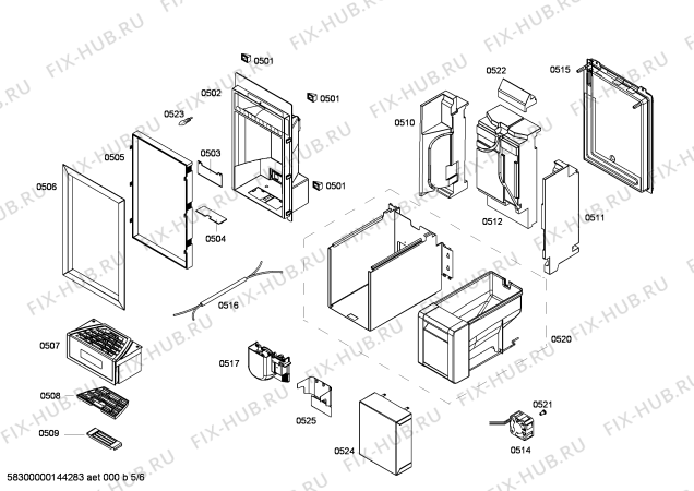 Схема №6 G7261X0 с изображением Монтажный набор для холодильной камеры Bosch 00675003