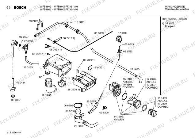 Взрыв-схема стиральной машины Bosch WFB1805FF BOSCH WFB 1805 - Схема узла 04