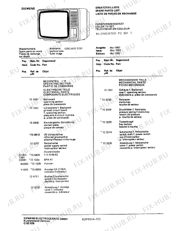 Схема №4 FC6617 с изображением Строчный трансформатор для телевизора Siemens 00751355