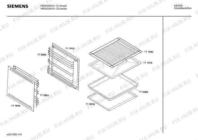 Взрыв-схема плиты (духовки) Siemens HB35220 - Схема узла 04