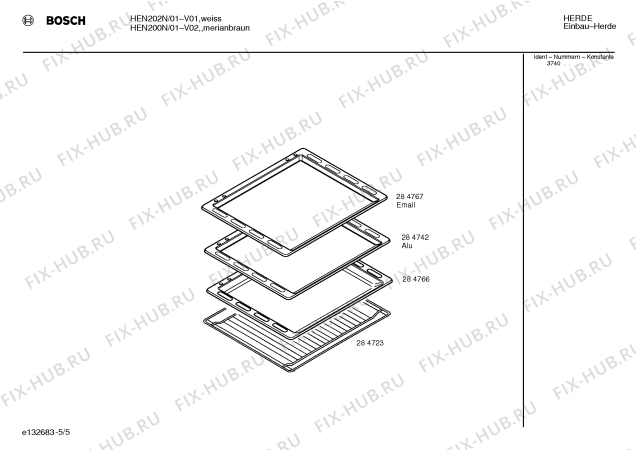 Схема №5 HEN200N с изображением Инструкция по эксплуатации для духового шкафа Bosch 00522286