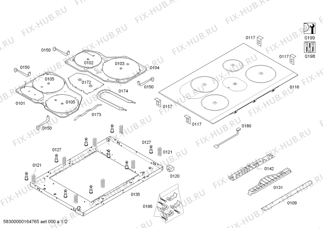 Схема №1 EH801TC11 с изображением Стеклокерамика для электропечи Siemens 00686475