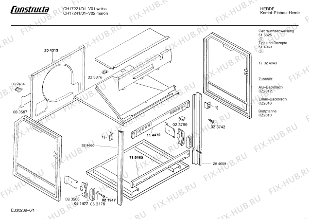 Схема №6 CH17241 с изображением Панель для плиты (духовки) Bosch 00286898