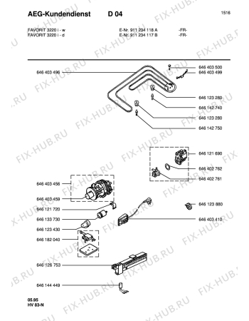 Взрыв-схема посудомоечной машины Aeg FAV3220I-W  F - Схема узла Electrical equipment