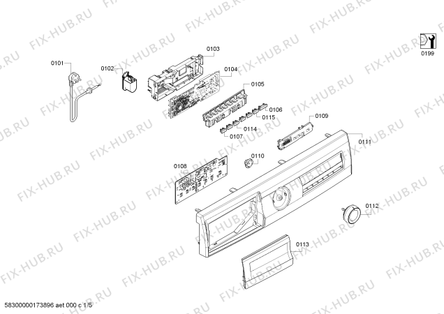 Схема №5 WXP800B5 Vario 5 с изображением Ручка для стиральной машины Bosch 00627484