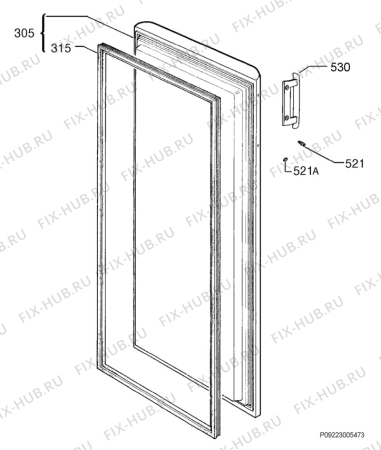 Взрыв-схема холодильника Arthurmartinelux AUF2325 - Схема узла Door 003