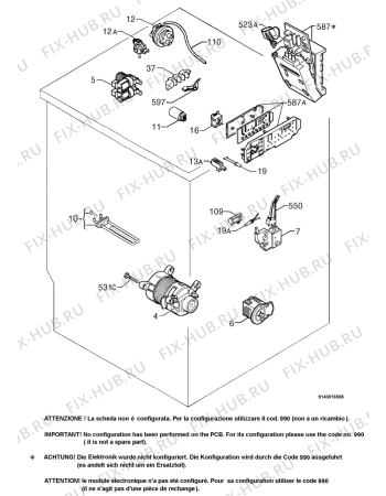 Взрыв-схема стиральной машины Electrolux EWF1474 - Схема узла Electrical equipment 268