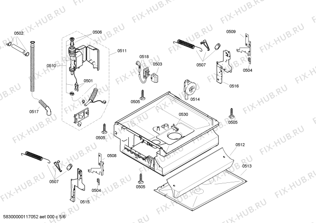 Взрыв-схема посудомоечной машины Bosch SGS43E42EU - Схема узла 05