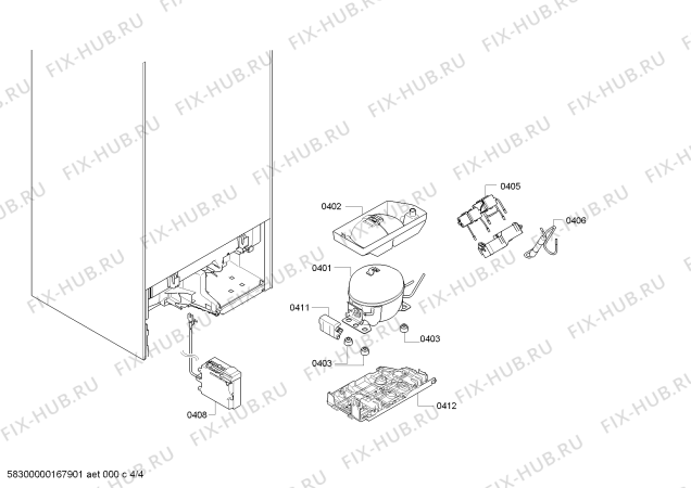 Взрыв-схема холодильника Neff KI6873F30G - Схема узла 04