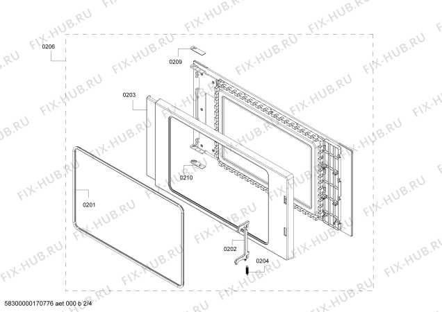 Схема №4 3WG459XDC Einländervarianten mit LO ausserhalb LOT с изображением Дверь для плиты (духовки) Bosch 00770966