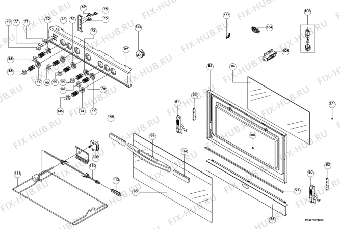 Взрыв-схема плиты (духовки) Zanussi ZW9650SI - Схема узла Section 2