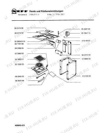 Схема №3 1134043201 3404/311H с изображением Вставка для духового шкафа Bosch 00082415