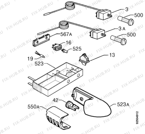 Взрыв-схема холодильника Faure FRC339W - Схема узла Diffusor