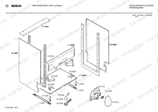 Схема №4 SMU3036UC с изображением Инструкция по установке/монтажу для посудомойки Bosch 00515568