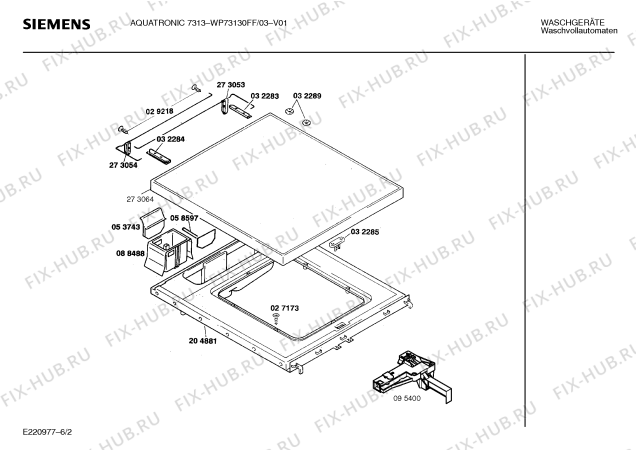 Схема №5 WP73130FF AQUATRONIC 7313 с изображением Панель управления для стиральной машины Siemens 00289016