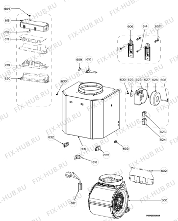 Взрыв-схема вытяжки Electrolux EFC1540X - Схема узла Section 4