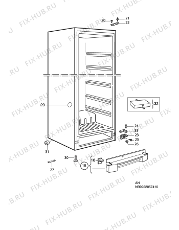 Взрыв-схема холодильника Arthurmartinelux AUF2312S - Схема узла C10 Cabinet