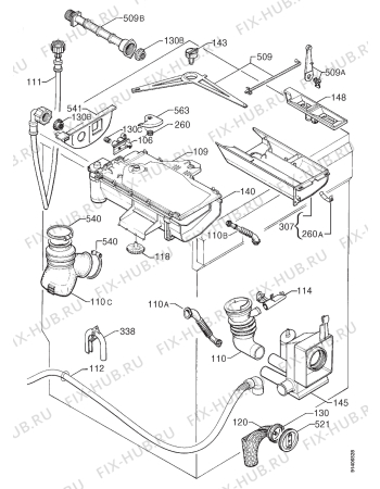 Взрыв-схема стиральной машины Electrolux EW1255F - Схема узла Hydraulic System 272