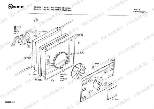 Схема №5 195302527 GB-1031.11HCSG с изображением Переключатель для духового шкафа Bosch 00027862
