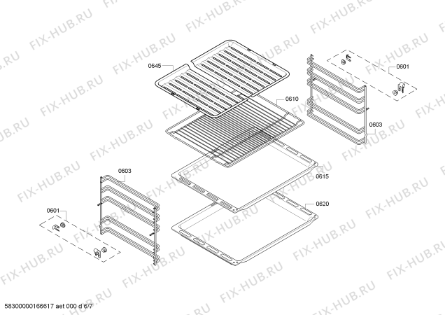 Взрыв-схема плиты (духовки) Bosch HCE854451A - Схема узла 06