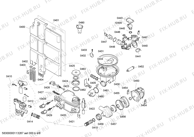 Схема №4 S45M57N1EU с изображением Передняя панель для посудомойки Bosch 00442629