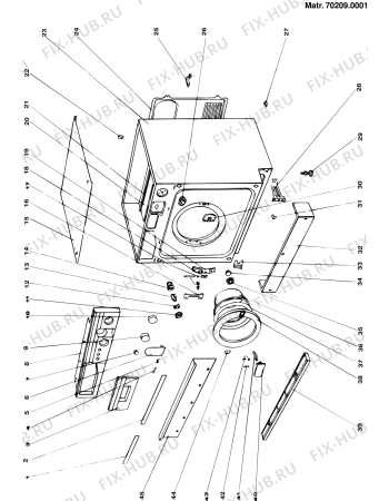 Схема №2 KCD8XUK (F000568) с изображением Емкоть для порошка для стиральной машины Indesit C00030644