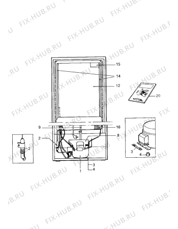 Взрыв-схема холодильника Electrolux ER3317C - Схема узла Cooling system 017