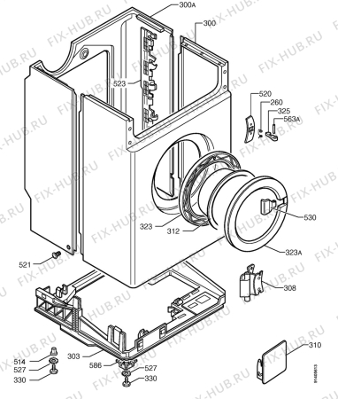 Взрыв-схема стиральной машины Zanussi FLS522CN - Схема узла Cabinet + armatures