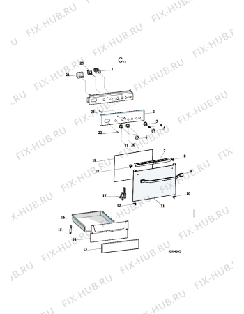 Схема №3 ACMT 5131/WH с изображением Клавиша для духового шкафа Whirlpool 482000030230