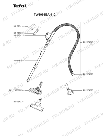 Взрыв-схема пылесоса Tefal TW6993EA/410 - Схема узла ZP005605.1P3