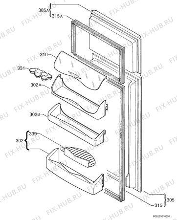 Взрыв-схема холодильника Zanussi Electrolux ZD21/5RM3 - Схема узла Door 003