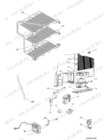 Взрыв-схема холодильника Electrolux IK255TR11R - Схема узла Cooling system 017