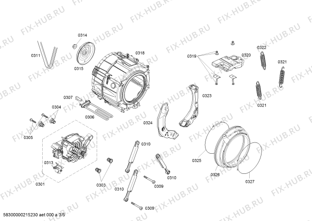 Схема №5 WAP282662W, Serie | 4 с изображением Клапан для стиралки Bosch 10007147