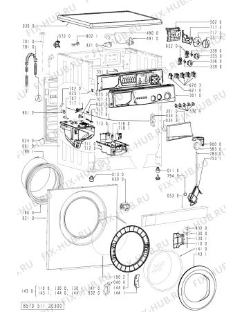 Схема №2 AWM 5110 с изображением Тумблер для стиральной машины Whirlpool 481228219672