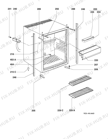 Взрыв-схема холодильника Electrolux RH252LG - Схема узла Housing 001