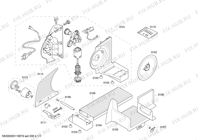 Схема №1 MAS6200 с изображением Привод для слайсера Bosch 00661876