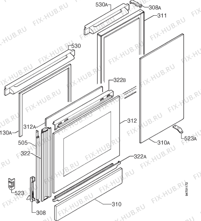 Взрыв-схема плиты (духовки) Rex R922XSM - Схема узла Door 003