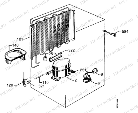 Взрыв-схема холодильника Zanussi ZFT164R - Схема узла Functional parts