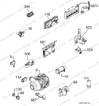 Взрыв-схема посудомоечной машины John Lewis JLDW1221 - Схема узла Electrical equipment 268