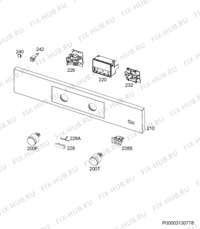 Взрыв-схема плиты (духовки) Aeg BPB351120M - Схема узла Command panel 037
